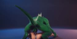 Big Ass Slut rough fucking with Lizardman'