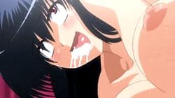 ahe_gao animated animated black_hair blush bouncing_breasts breasts cum cum_in_mouth female fucked_silly happy izumi_hikaru nipples open_mouth rolling_eyes screencap seito_kaichou_hikaru smile'
