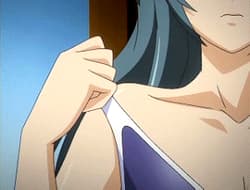 houkago 2: saiyuri houkago 2 ~sayuri~ minase sayuri low resolution animated animated gif screen capture 1girl blush bouncing breasts breasts breasts out of clothes eyes closed getting undressed large breasts locker room long hair nipples solo swimsuit swi'