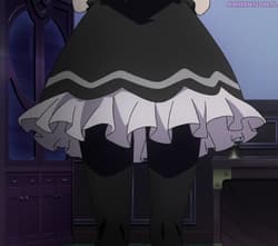 animation gif anime Shinmai Maou no Testament burst naruse maria black pantyhose giirl ass dressing nylon legs tights'