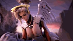 Mercy from Overwatch orgasm'
