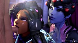 Sombra from Overwatch face fuck'