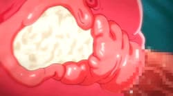 cock pushes through cervix into cum filled uterus'
