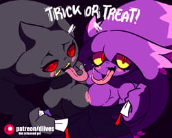 Pokemon Banette Mismagius Trick or Treat breasts furry ghost half-closed_eyes halloween'