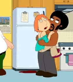 Lois Griffin pretending to still be choking, but in reality she’s always wanted to feel a big black cock'