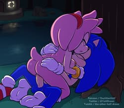 theotherhalf amy rose sonic the hedgehog animated gif sonic anthro areola ass breast cock eyes closed furry woman on top nipple penetration sex sideboob testicles vaginal penetration'