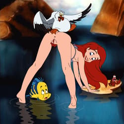 The Little Mermaid Ariel discovers her legs animated'