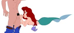 The Little Mermaid Ariel underwater blowjob sans background'