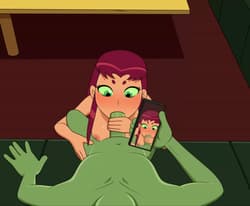 Starfire Blows Beastboy'